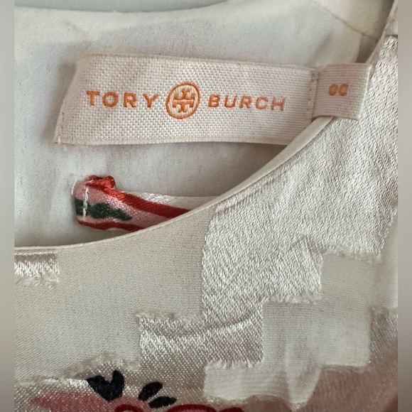 TORY BURCH SILK BURNOUT SHIFT DRESS IN IVORY MOUNTAIN
PAISLEY SZ 00 - Picture 12 of 14